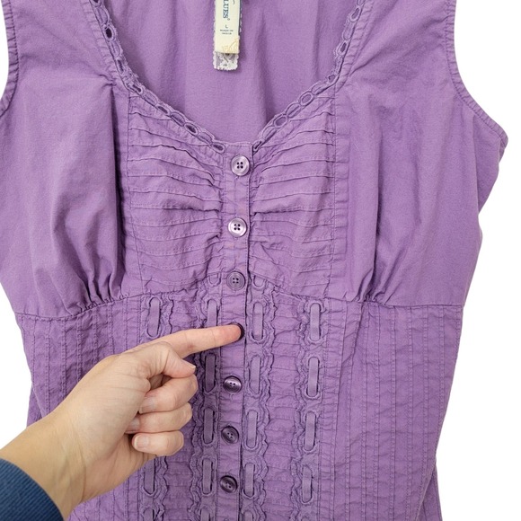 Vintage Y2K Babydoll Tank Top Large Button Front Coquette Fairy Grunge Soft Girl - Picture 9 of 11